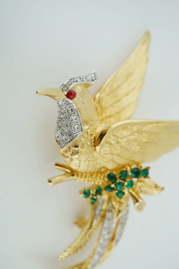 A Marcel Boucher for Keyes 'bird of paradise' costume brooch, 95mm. Condition - fair to good